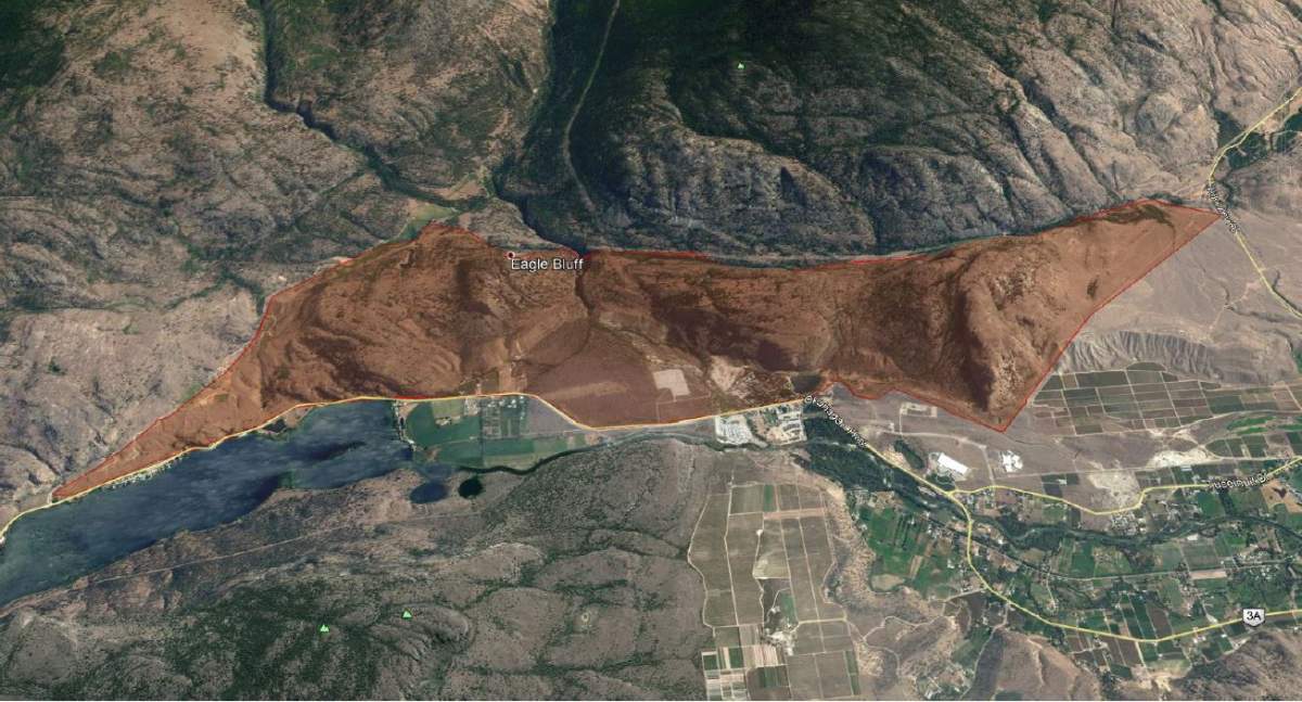 The area affected by the evacuation alert.