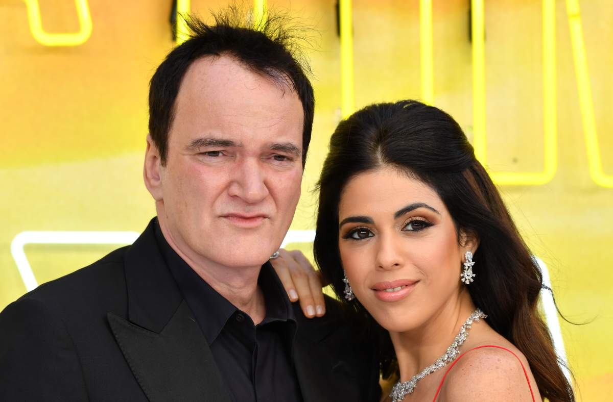 Director Quentin Tarantino and Daniella Pick at the 'Once Upon a Time... in Hollywood' UK Premiere at the Odeon Luxe Leicester Square in July in London, England. 