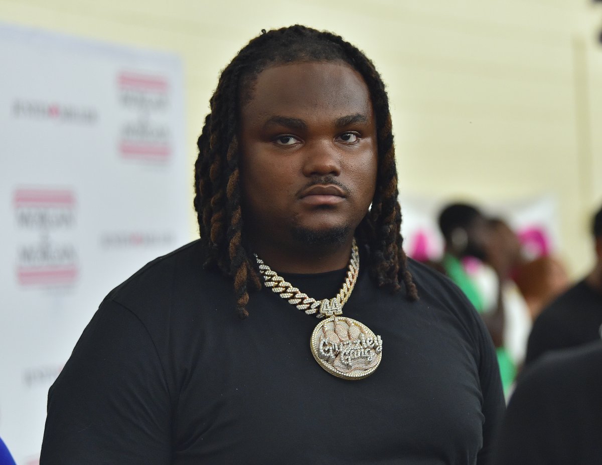 Rapper Tee Grizzley attends the ABEL seventh annual Back to School With Lil Durk at Kipp Atlanta Collegiate on August 4, 2019 in Atlanta, Ga.