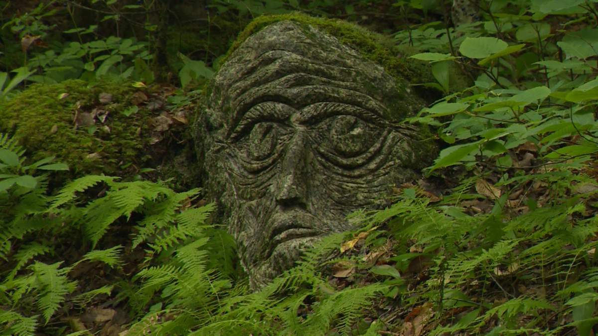 Granite carving located in Berwick, NS