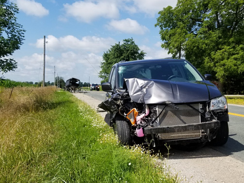 Oxford County OPP say three children and a man suffered serious injuries following a crash involving a pickup truck and a horse and buggy in Zorra Township.