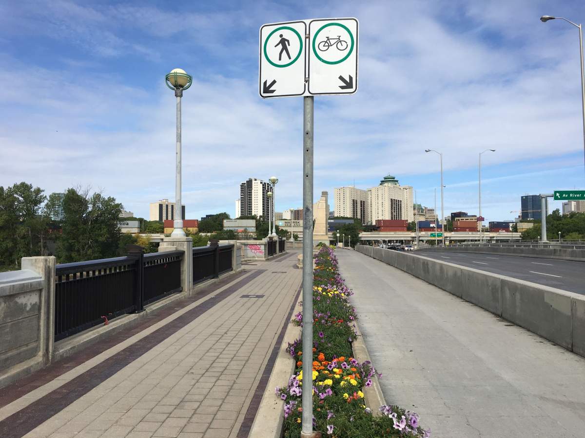 A separated bike lane on St. Mary’s Road.