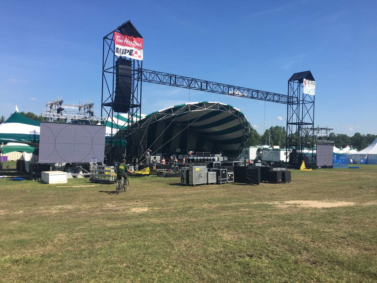 Edmonton Folk Music Festival being set up in Gallagher Park in Edmonton, Alta. on Wednesday, August 7, 2019. 