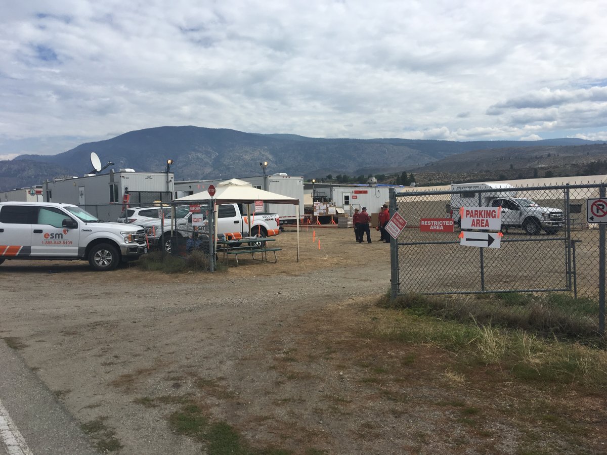 The BC Wildfire Service has set up a fire camp at the Oliver Municipal Airport in response to the Eagle Bluff wildfire. 