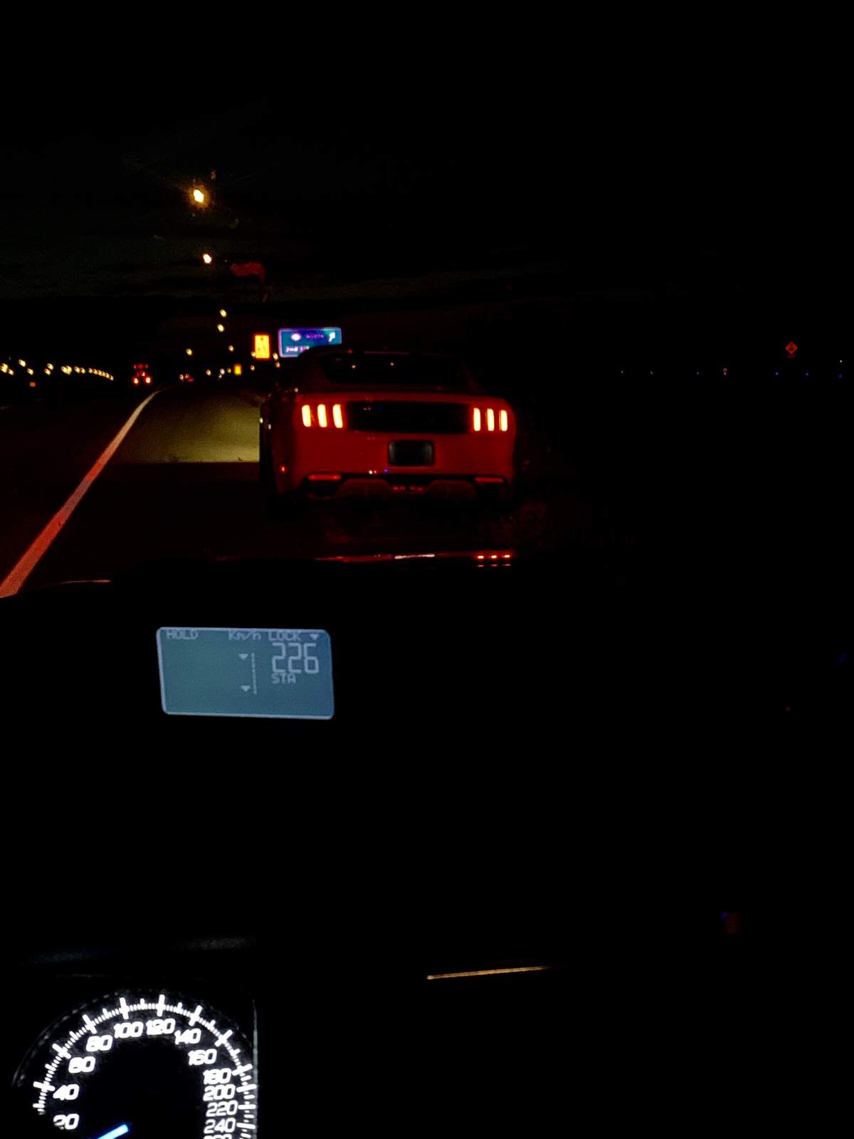 A photo from August 10, 2019, of Brooks RCMP stopping a car it had recorded going 226 km/h.
