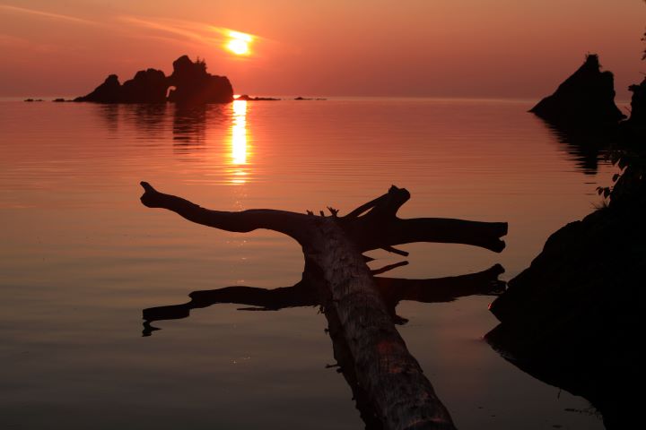 A sunset at Lake Superior Provincial Park.