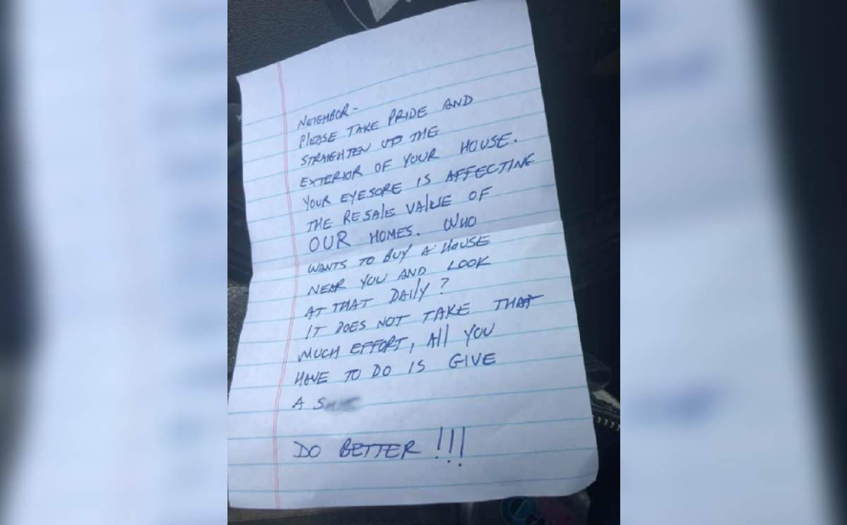 Randa Ragland, whose son is battling cancer, received a nasty letter from a neighbour about her yard.