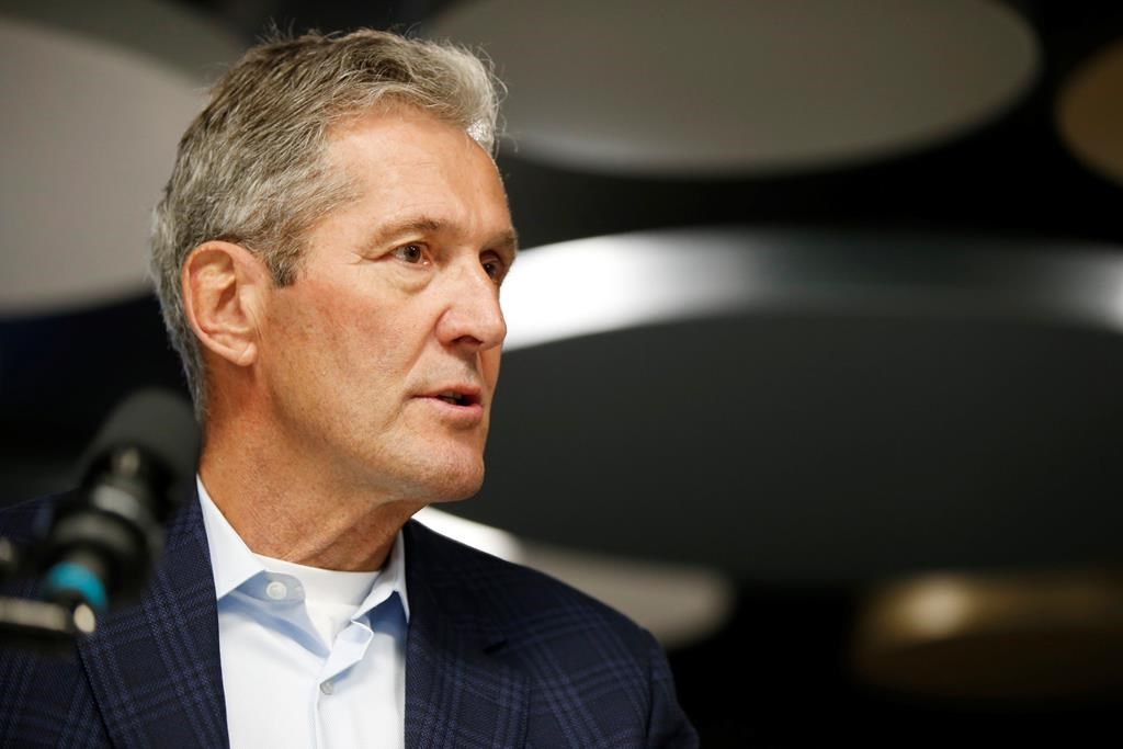Manitoba PC leader and premier Brian Pallister speaks during a press conference at a medical clinic in Winnipeg, Monday, August 26, 2016. THE CANADIAN PRESS/John Woods.