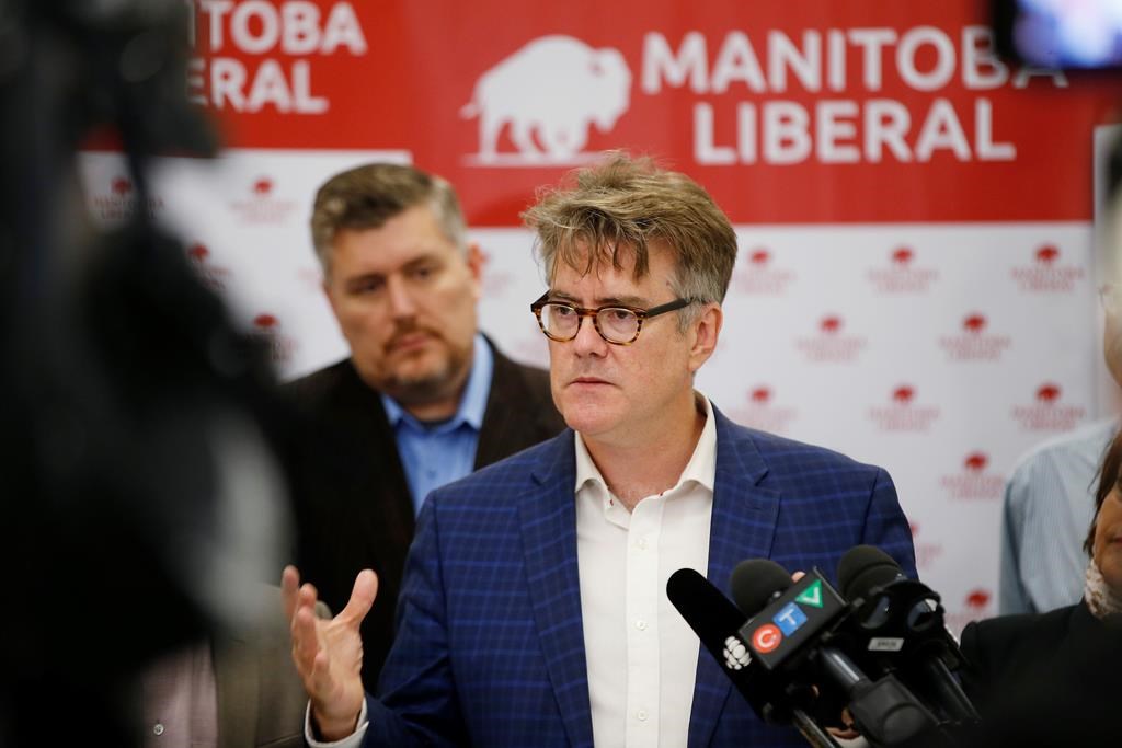 Manitoba Liberal Party Leader Dougald Lamont speaks during a press conference at a community centre in Winnipeg, Tuesday, Aug. 27, 2019.