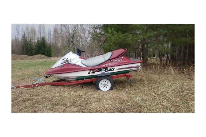 Police responded to a report on Thursday regarding a theft of a 2000 red-and-white Kawasaki Jet Ski 1100 that was on top of an unplated trailer, officers say.