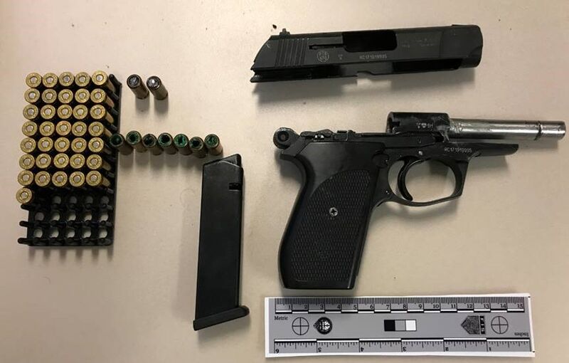 A firearm, magazines and ammunition seized by Toronto police when executing a search warrant.