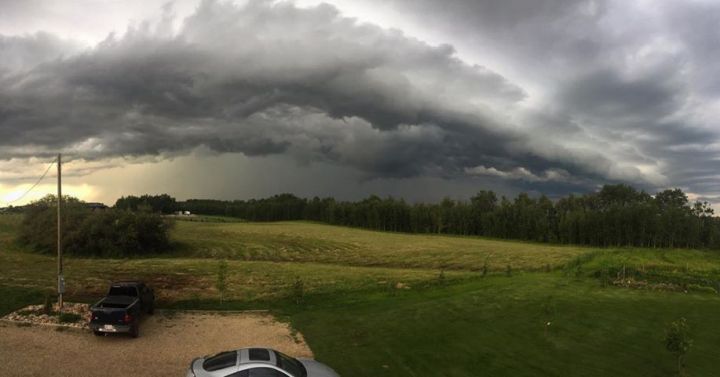 A photo of a storm heading to Edmonton from Lac Ste. Anne on Monday night.