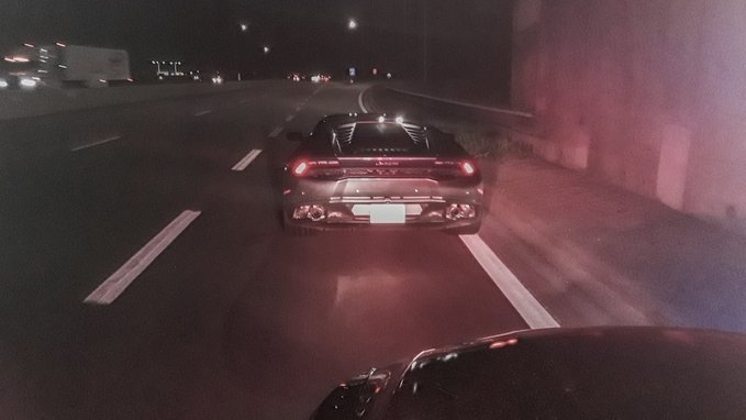 OPP say the man borrowed a friend's Lamborghini and was then stopped by police after allegedly driving more than 200 kilometres per hour.
