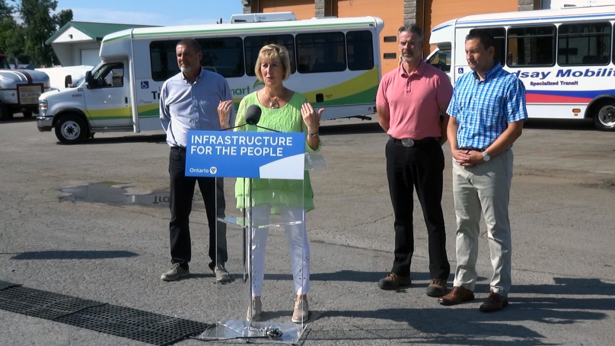 Laurie Scott, Haliburton-Kawartha Lakes Brock MPP, announces funding for transit projects in the City of Kawartha Lakes.