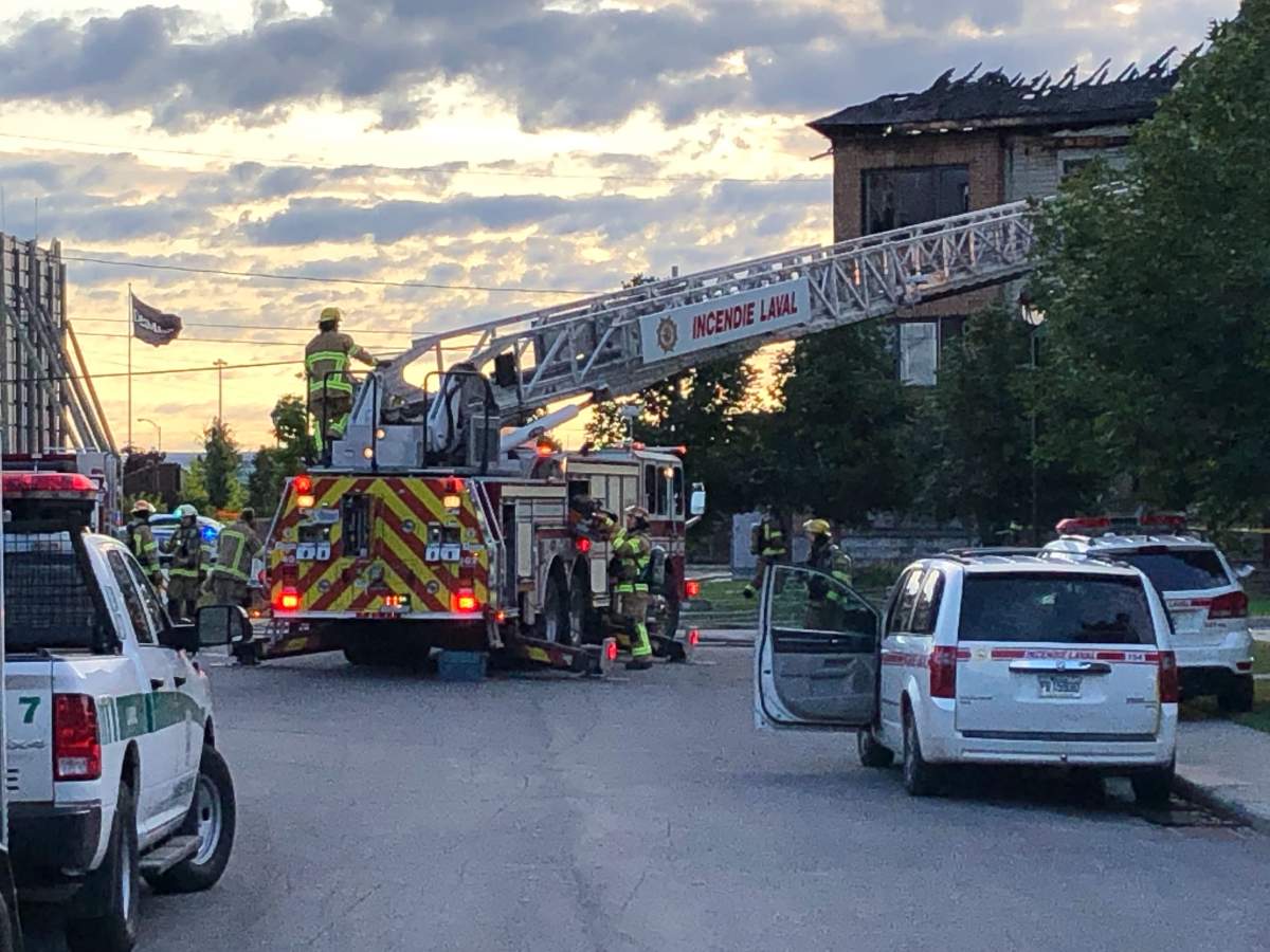 The six-unit building on Frégault Street caught fire at around 4:30 a.m. Wednesday.