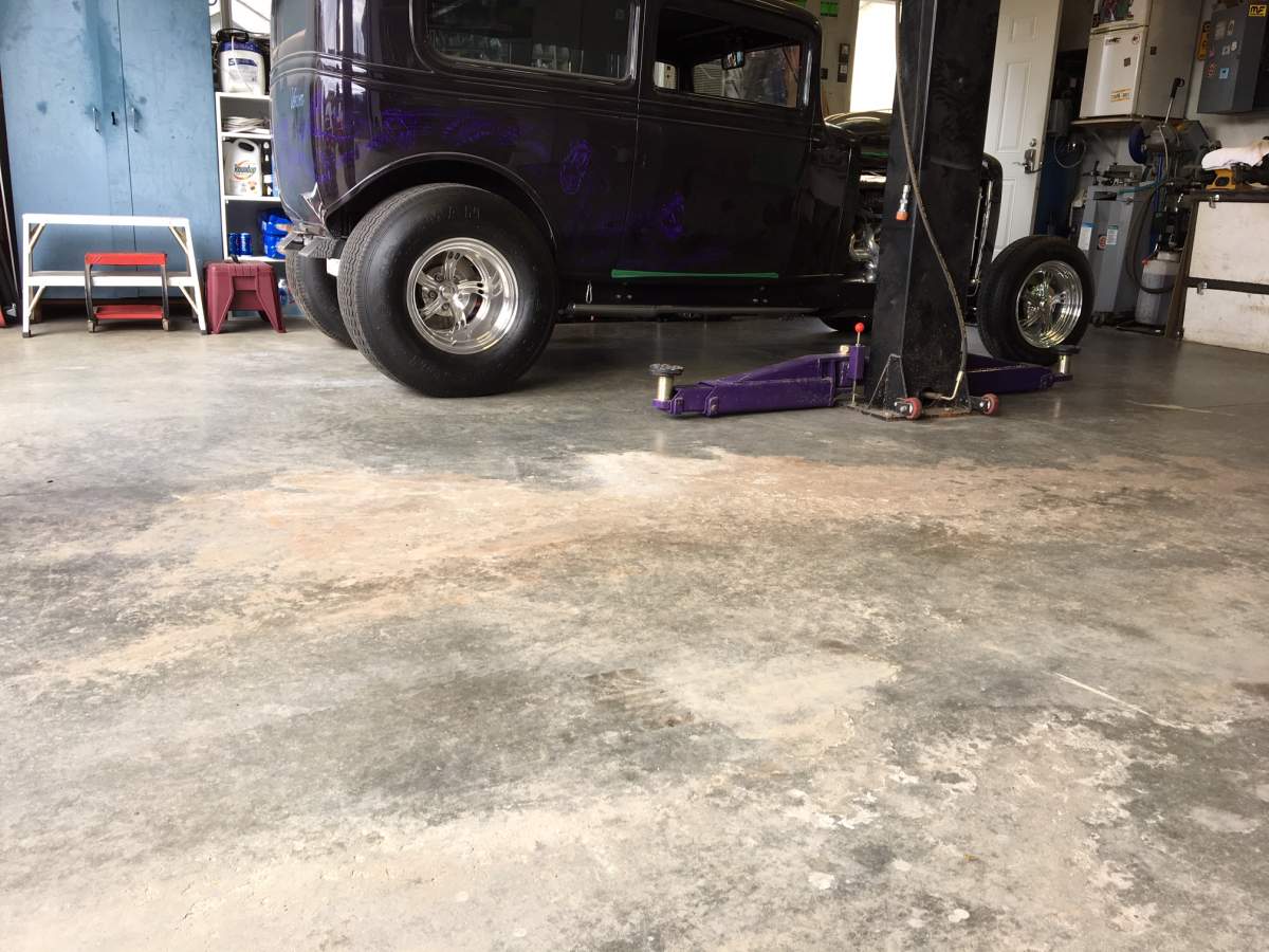 A view of Glenn Krause’s concrete garage pad.