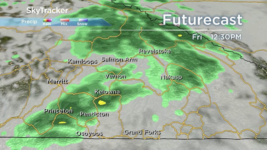 More rain is on the way during the day on Friday throughout the Okanagan.