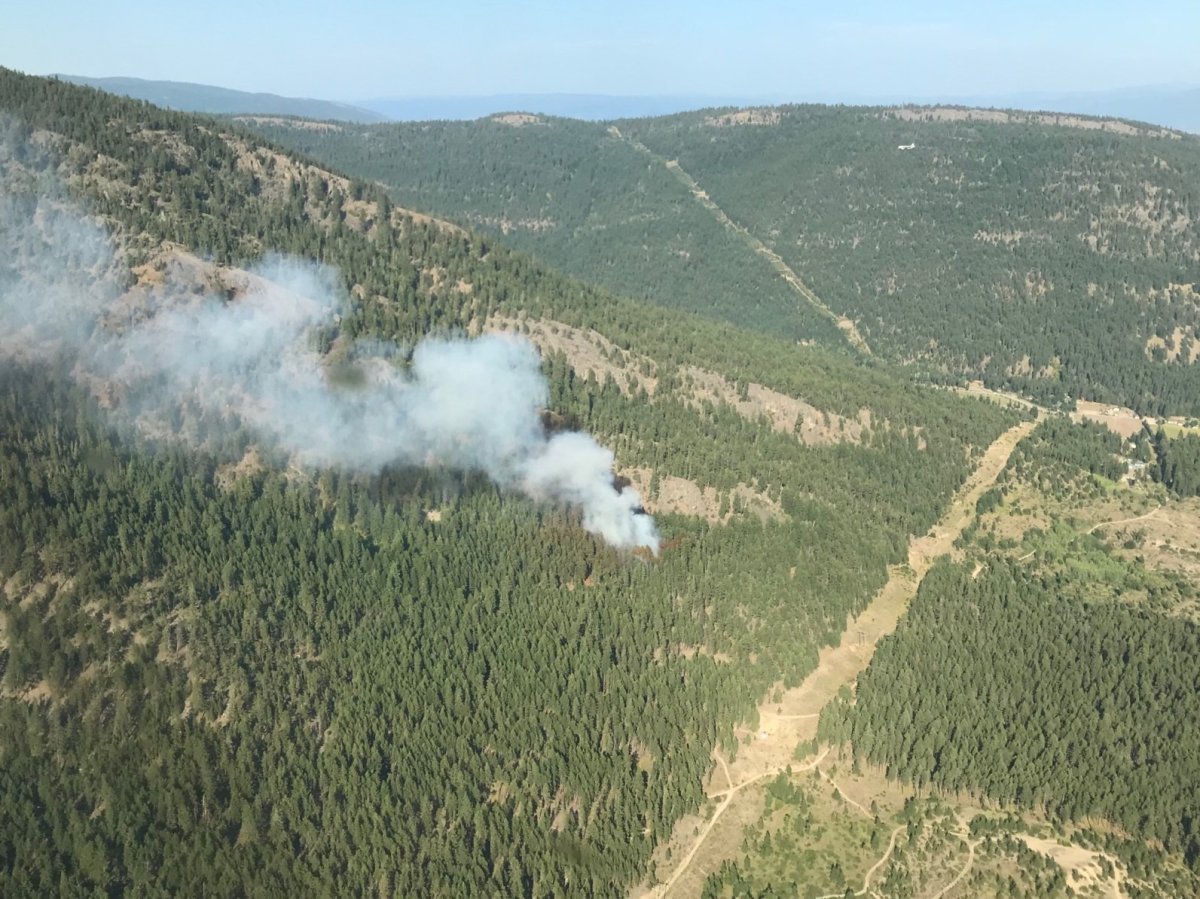The Mount Miller fire burning near the Okanagan Connector is now considered as "being held.".