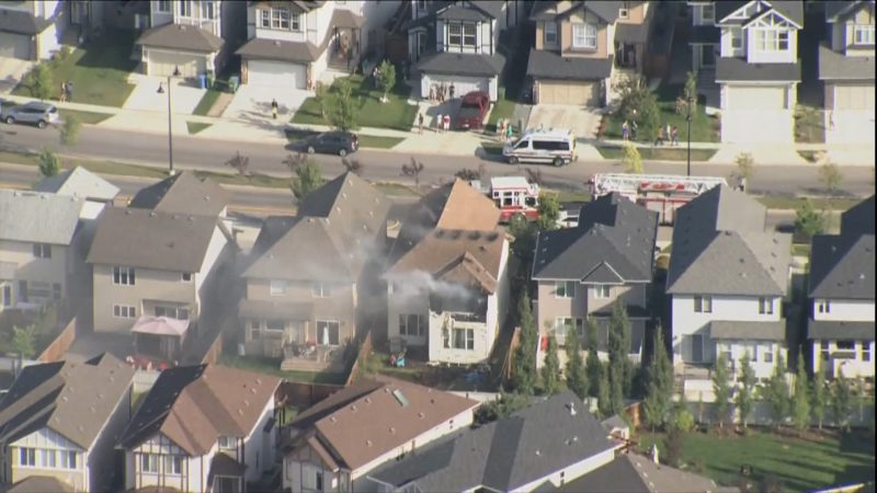 The view of a house fire in the in the 700 block of New Brighton Drive S.E. on Wednesday, Aug 21, 2019 from the Global 1 helicopter.