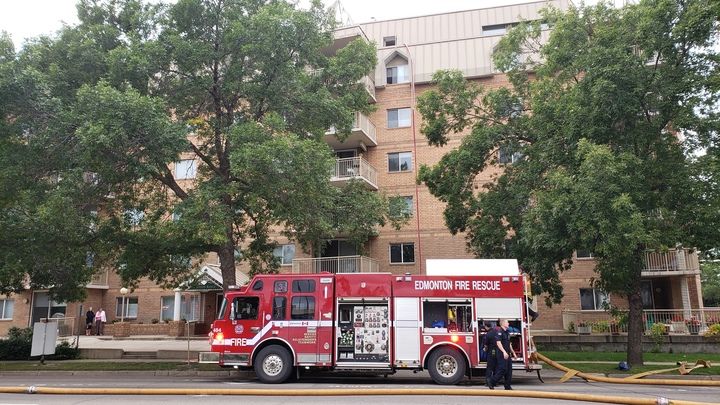 Firefighters were called to a fire in Edmonton's Old Strathcona neighbourhood on Aug. 16, 2019. 