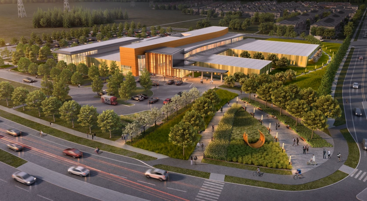 A rendering of the new Orléans Health Hub in Ottawa's east end.