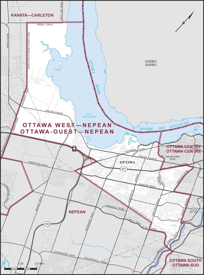 2019 Canada Election Results Ottawa West Nepean Globalnews Ca   Ottawawestnepean Riding Map 