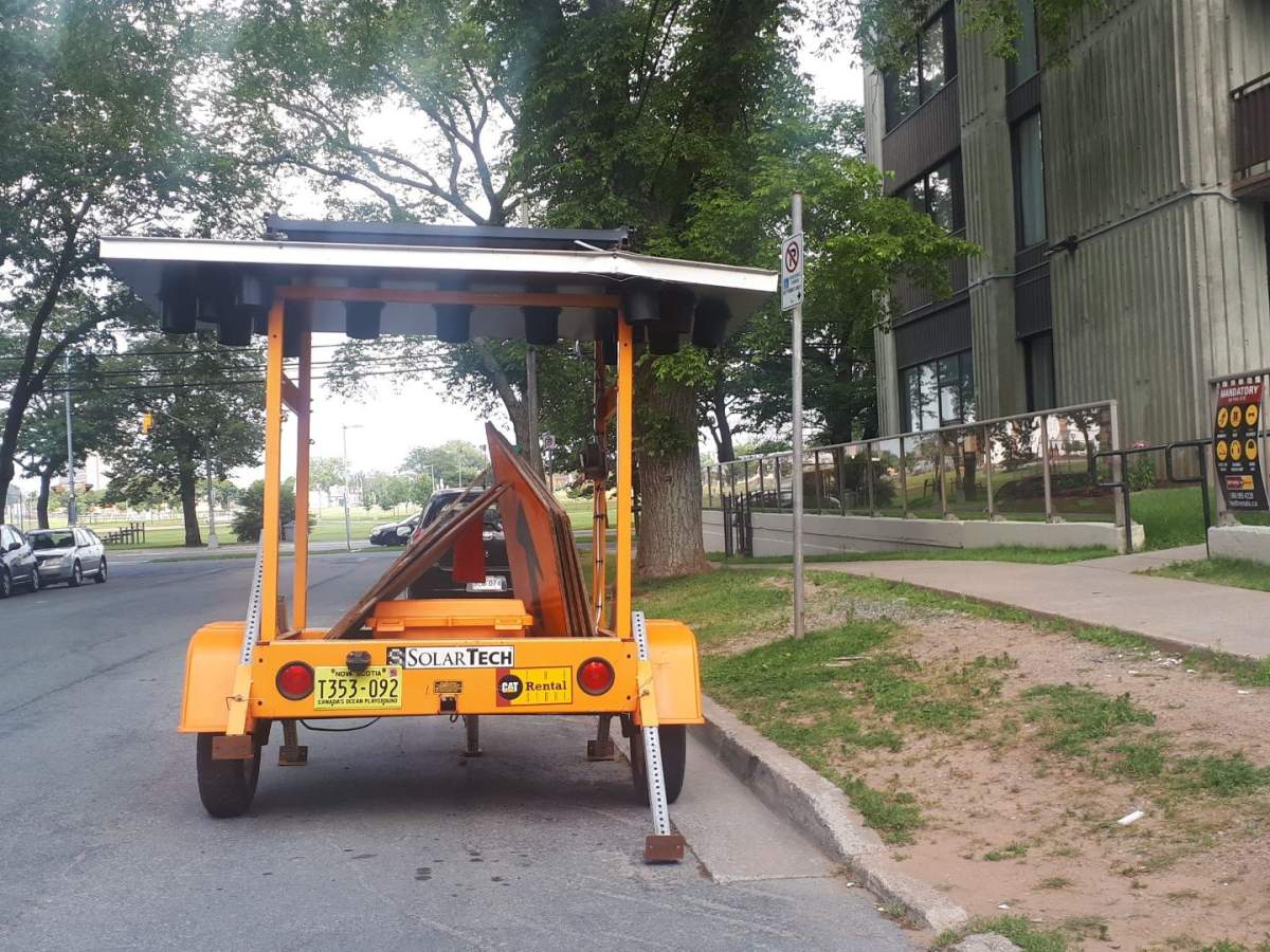 A trailer like this one was placed in a