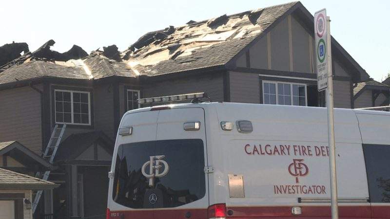 Crews responded to a fire in northwest Calgary on Monday, Aug. 5, 2019.