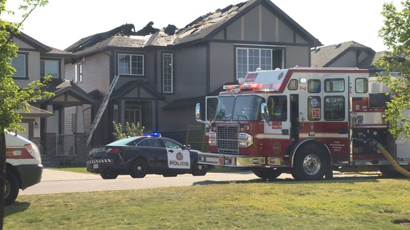 Crews responded to a fire in northwest Calgary on Monday, Aug. 5, 2019.