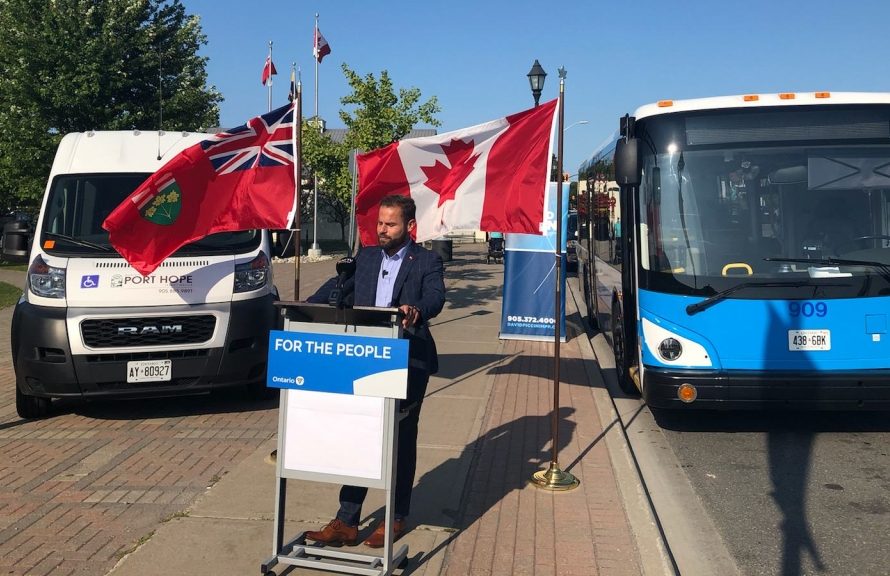 Northumberland-Peterborough South MPP David Piccini announces $500,000 for transit and road projects in the riding.