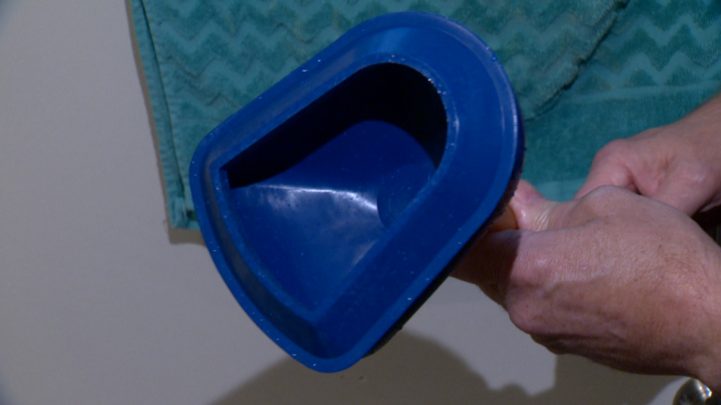 The Tri-Plunger fits toilet bowls better than its circular competitors, according to inventor Bob Ginther.