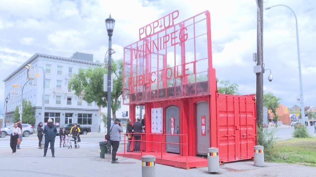 The bright orange pop-up toilet got a more permanent location at Main Street and Henry Avenue, with a stronger focus on harm reduction.