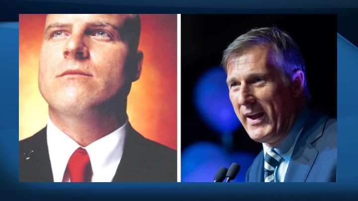 Shaun Walker is seen on the left and Maxime Bernier is seen on the right. 