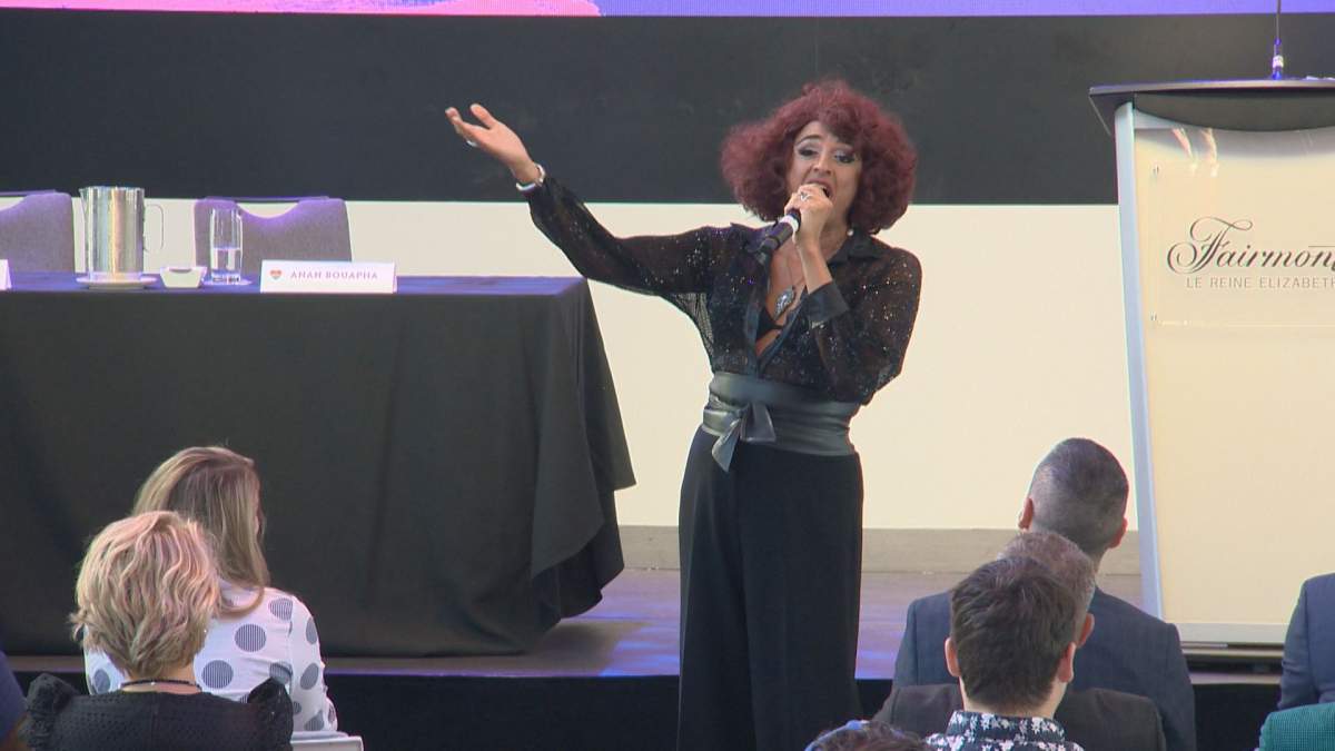 Signer LaDiva Live sings at the launch of the Montreal Pride festival on Monday August 5, 2019. 