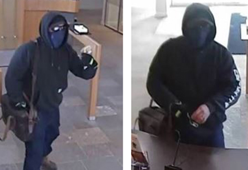 Security camera images show a masked suspect of an alleged bank robbery in Radium Hot Springs on Aug. 1, 2019.