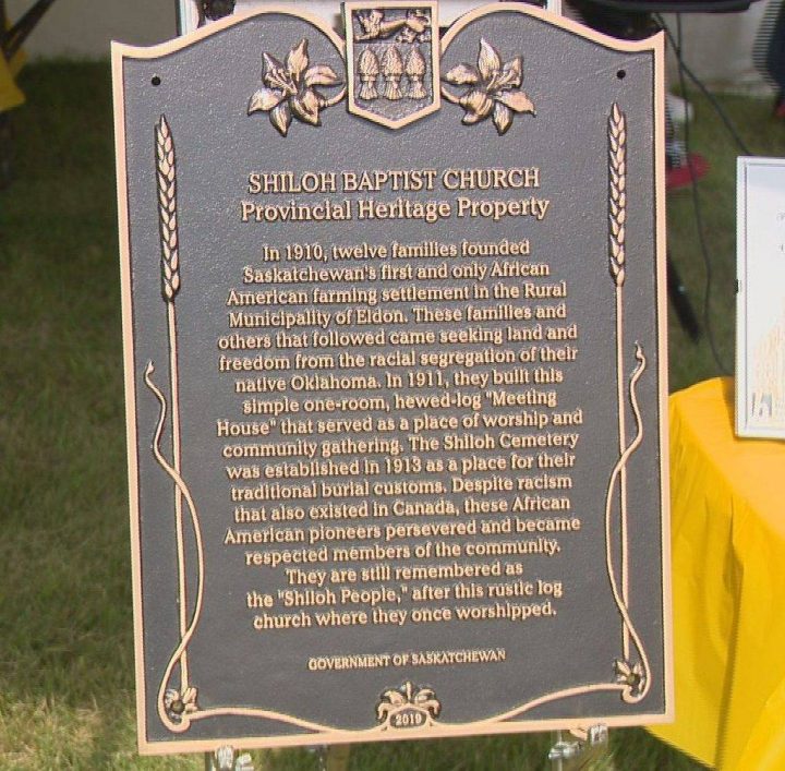 A plaque designating the Shiloh Church and cemetery a provincial heritage site. was unveiled in August 2019.