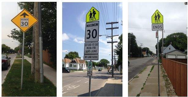 School zone signs.