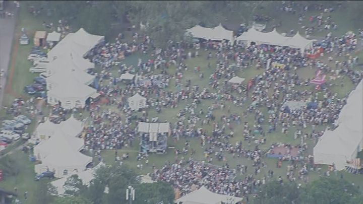 An aerial view of the crowd at the Edmonton Heritage Festival on Aug. 5, 2019.
