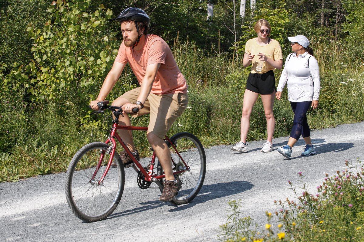 People enjoy the Beechville Lakeside Timberlea Rails to Trails (BLT Trail), a popular multi-use recreational trail in HRM, that offers opportunities for walking, jogging and biking.