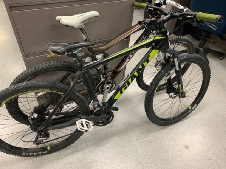 Vernon RCMP say they seized two mountain bikes and two pellet guns, which they believe to be recent stolen property.