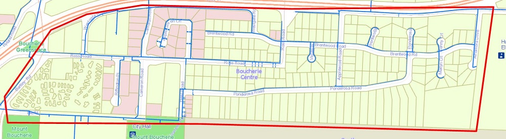 A map of the area affected by the boil water notice.
