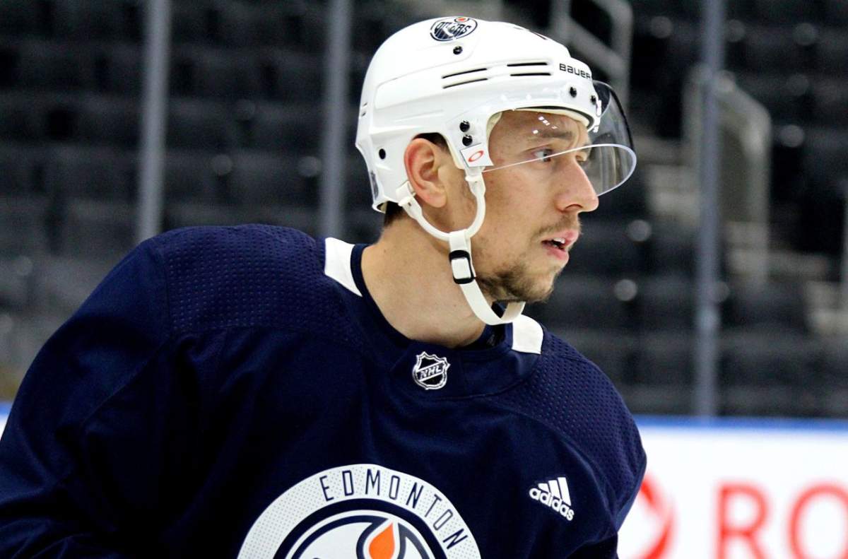PTO signing Anton Burdasov out with the Edmonton Oilers second group. Sept. 18, 2019.