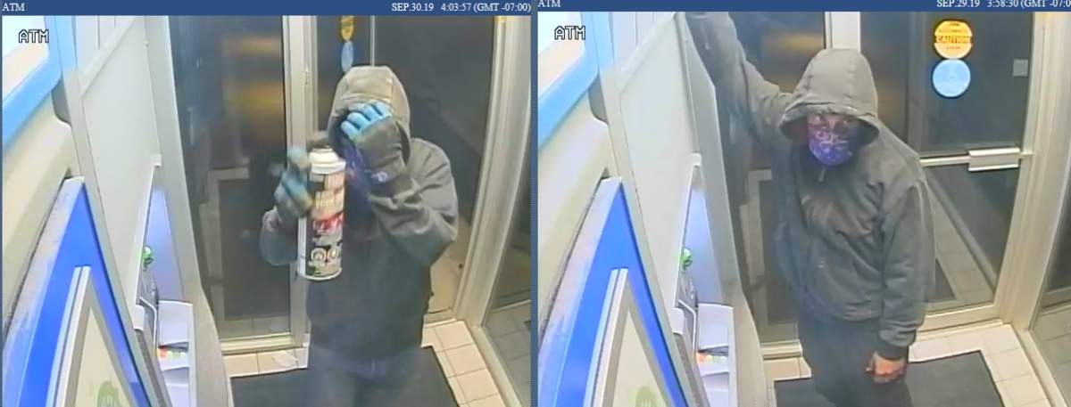 RCMP are hoping to identify the suspects wanted in connection with an ATM robbery in Legal, Alta. on Monday, Sept. 30, 2019.