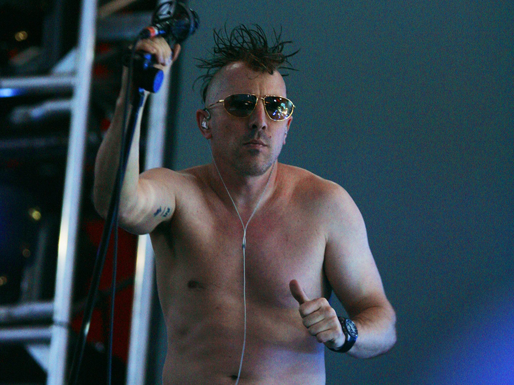 Tool frontman, Maynard James Keenan, performs during the Roskilde Music festival in the city of Roskilde, Denmark, on July 1, 2006.