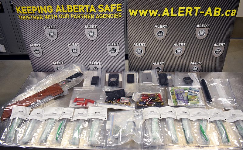 According to ALERT, the search resulted in the seizure of 340 grams of methamphetamine, 22 grams of fentanyl powder, ammunition, knives and other weapons.