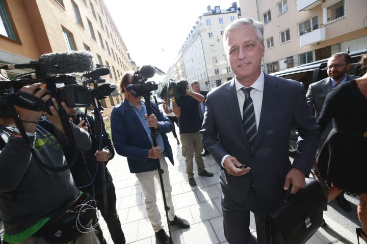 Robert C. O'Brien, Special Envoy Ambassador, arrives to the district court in Stockholm, during the second day of ASAP Rocky's trial, August 1, 2019. US rapper A$AP Rocky is under trial at the Stockholm court to face charges of assault, over a June street brawl.
Photo Fredrik Persson / TT  News Agency.