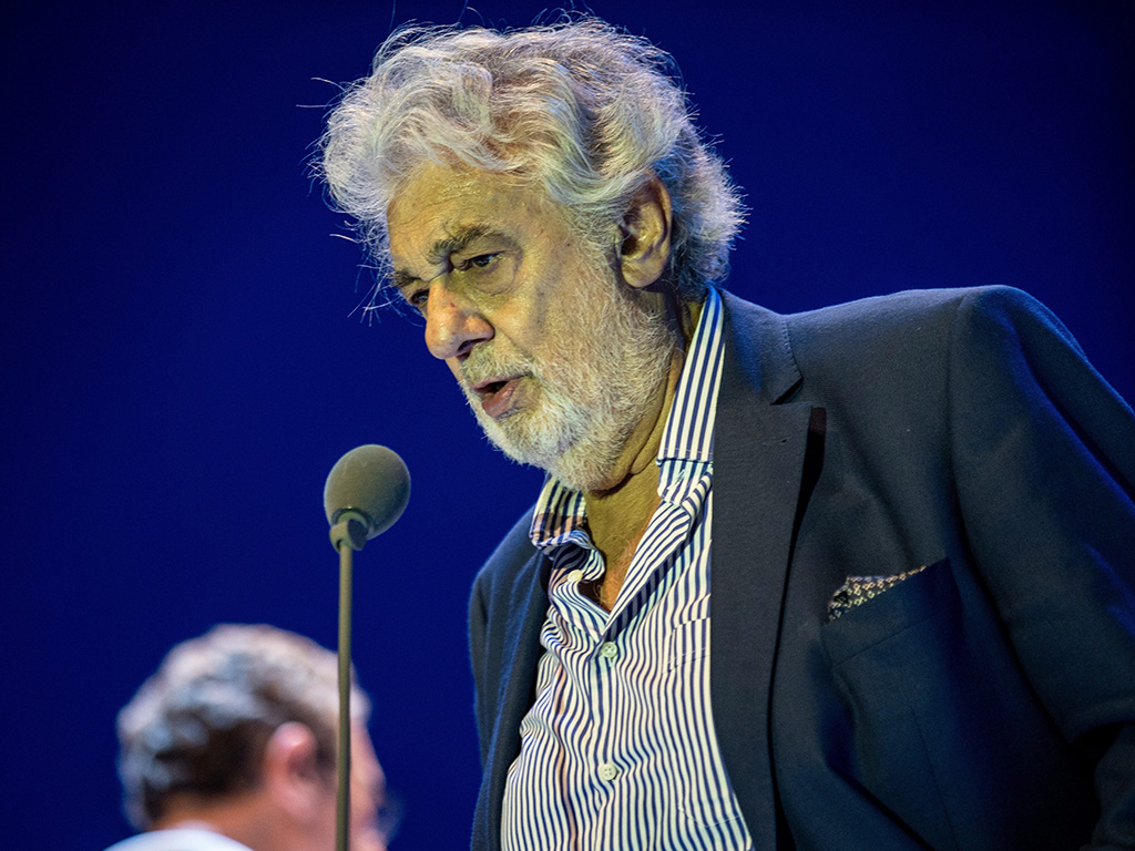 Placido Domingo during the rehearsal of the opening gala of the Gerard Of Sagredo Youth Forum and Sports Center in Szeged, Hungary, Aug. 27, 2019, a day prior to the event.