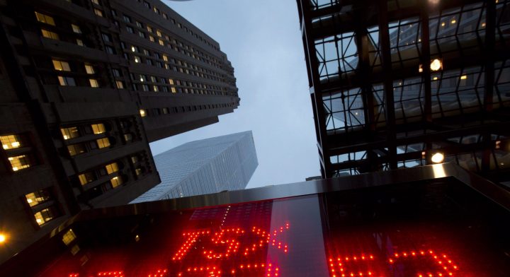 A TSX tote board is pictured in Toronto, on Dec.31, 2012. 