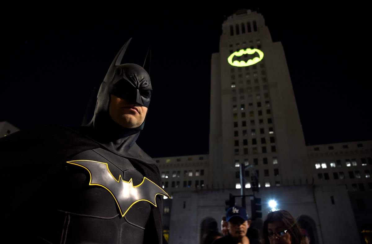 The night sky all over the world is lighting up Saturday, Sept. 21, 2019, with an illumination of the famed bat insignia to mark a special anniversary for Batman. 