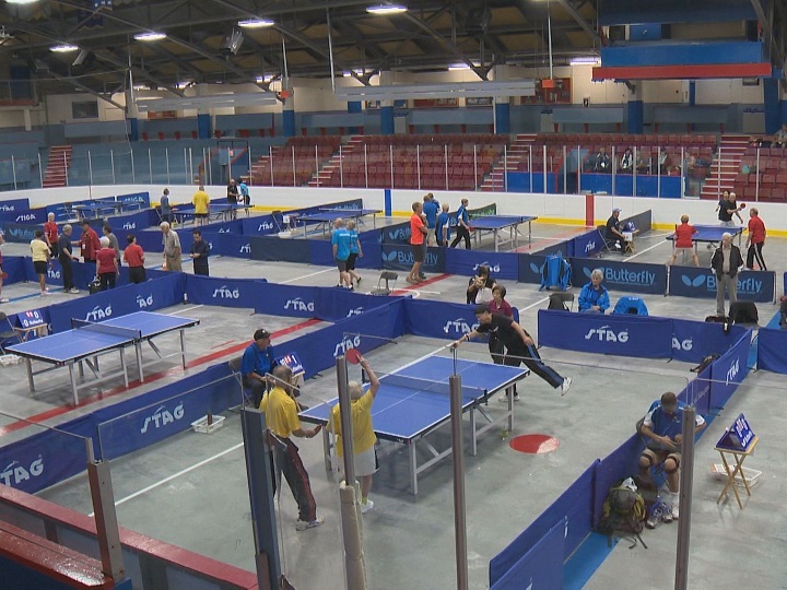 Organizers for the 55-plus B.C. Games are expecting approximately 4,000 people for the five-day event in the Central Okanagan. Here, table tennis gets underway on Wednesday at Memorial Arena in Kelowna.